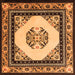 Round Machine Washable Oriental Orange Asian Inspired Area Rugs, wshtr1372org