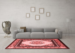 Asian Inspired Red Washable Rugs