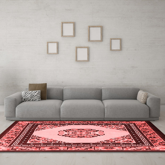 Asian Inspired Red Washable Rugs