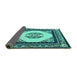 Sideview of Oriental Turquoise Asian Inspired Rug, tr1372turq