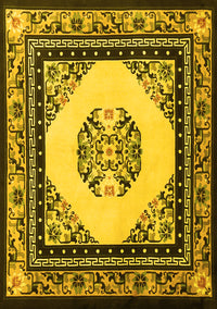 Oriental Yellow Asian Inspired Rug, tr1372yw