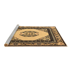 Sideview of Machine Washable Oriental Brown Asian Inspired Rug, wshtr1372brn