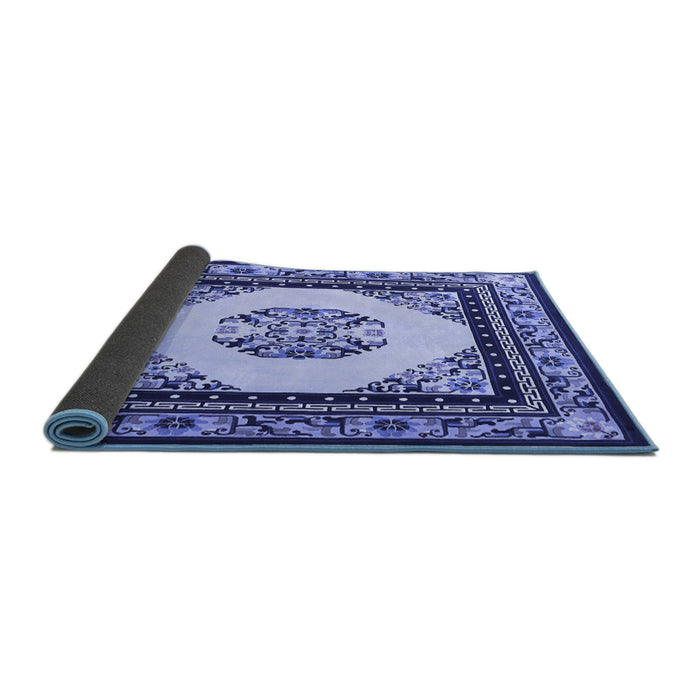Sideview of Oriental Blue Asian Inspired Rug, tr1372blu
