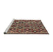 Sideview of Machine Washable Traditional Chestnut Brown Rug, wshtr1373