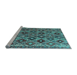 Sideview of Machine Washable Persian Light Blue Traditional Rug, wshtr1373lblu