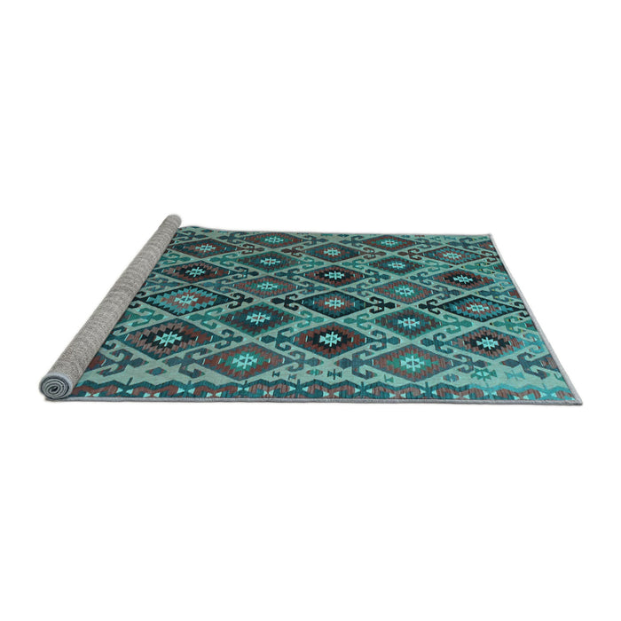 Sideview of Machine Washable Persian Light Blue Traditional Rug, wshtr1373lblu