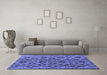 Machine Washable Persian Blue Traditional Rug in a Living Room, wshtr1373blu