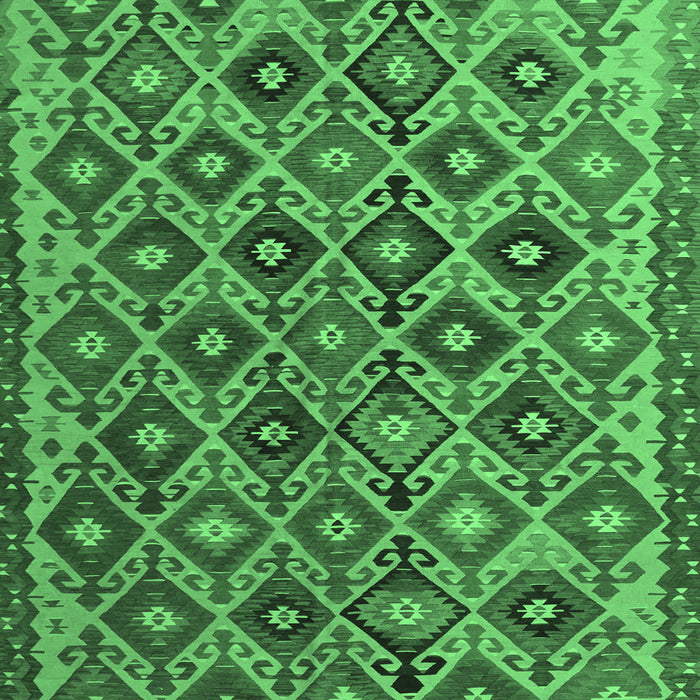 Square Persian Emerald Green Traditional Rug, tr1373emgrn