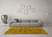 Machine Washable Persian Yellow Traditional Rug in a Living Room, wshtr1373yw