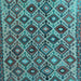 Square Machine Washable Persian Light Blue Traditional Rug, wshtr1373lblu