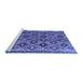 Sideview of Machine Washable Persian Blue Traditional Rug, wshtr1373blu