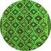 Square Persian Green Traditional Rug, tr1373grn