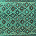 Square Persian Turquoise Traditional Rug, tr1373turq
