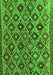 Serging Thickness of Machine Washable Persian Green Traditional Area Rugs, wshtr1373grn