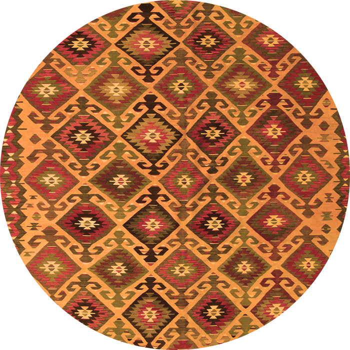 Square Persian Orange Traditional Rug, tr1373org