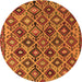 Square Persian Orange Traditional Rug, tr1373org