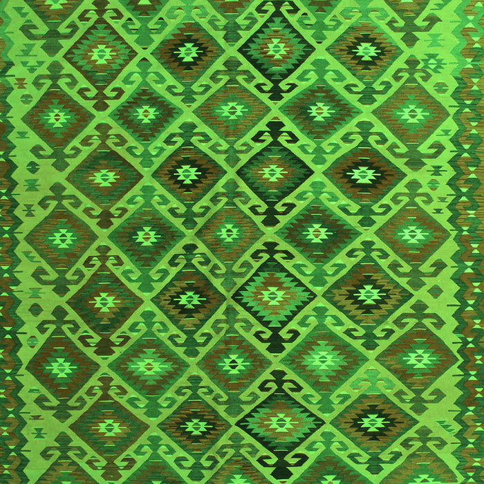 Serging Thickness of Persian Green Traditional Rug, tr1373grn