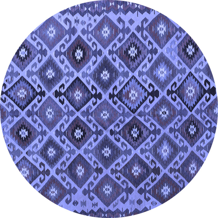 Round Persian Blue Traditional Rug, tr1373blu