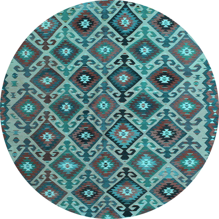 Round Persian Light Blue Traditional Rug, tr1373lblu