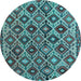 Round Persian Light Blue Traditional Rug, tr1373lblu
