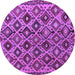 Round Machine Washable Persian Purple Traditional Area Rugs, wshtr1373pur