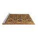 Sideview of Machine Washable Persian Brown Traditional Rug, wshtr1373brn