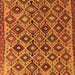 Round Machine Washable Persian Orange Traditional Area Rugs, wshtr1373org