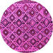 Round Machine Washable Persian Pink Traditional Rug, wshtr1373pnk