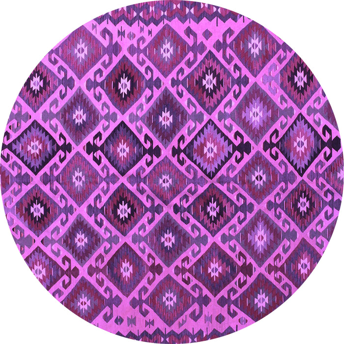 Round Persian Purple Traditional Rug, tr1373pur