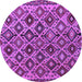 Round Persian Purple Traditional Rug, tr1373pur