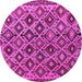 Round Persian Pink Traditional Rug, tr1373pnk