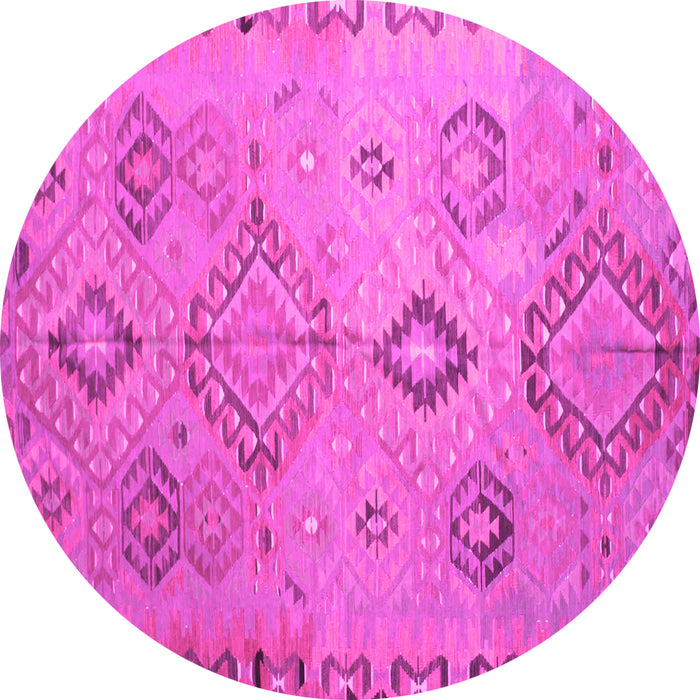 Round Persian Pink Traditional Rug, tr1374pnk
