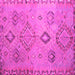 Square Machine Washable Persian Pink Traditional Rug, wshtr1374pnk