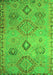 Serging Thickness of Machine Washable Persian Green Traditional Area Rugs, wshtr1374grn