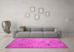 Machine Washable Persian Pink Traditional Rug in a Living Room, wshtr1374pnk