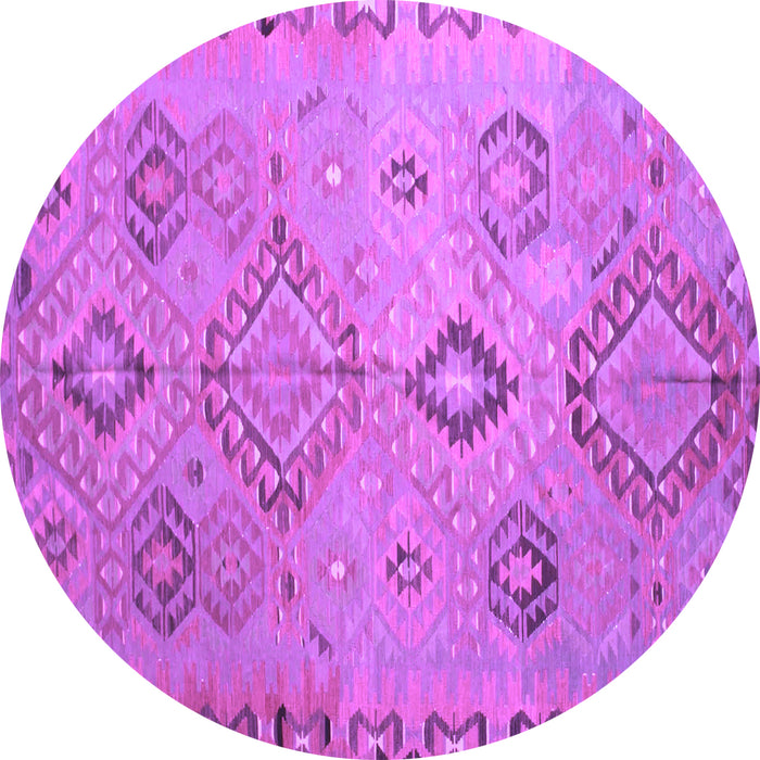 Round Machine Washable Persian Purple Traditional Area Rugs, wshtr1374pur