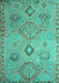 Machine Washable Persian Turquoise Traditional Area Rugs, wshtr1374turq