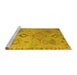 Sideview of Machine Washable Persian Yellow Traditional Rug, wshtr1374yw