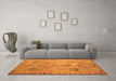 Machine Washable Persian Orange Traditional Area Rugs in a Living Room, wshtr1374org