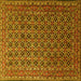 Square Machine Washable Persian Yellow Traditional Rug, wshtr1375yw