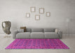 Machine Washable Persian Pink Traditional Rug in a Living Room, wshtr1375pnk