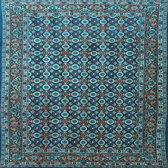 Square Machine Washable Persian Light Blue Traditional Rug, wshtr1375lblu