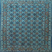 Square Machine Washable Persian Light Blue Traditional Rug, wshtr1375lblu