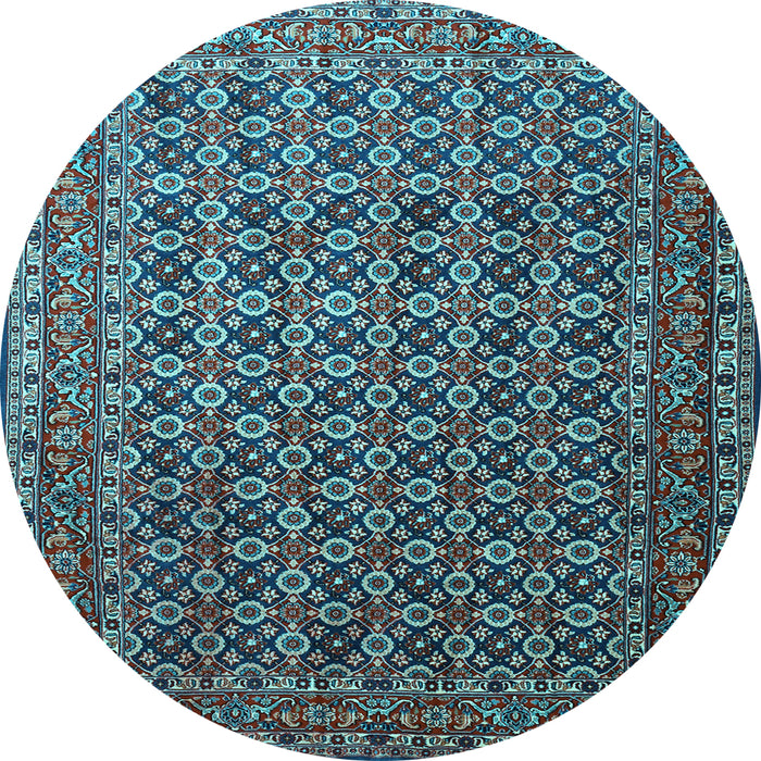 Round Persian Light Blue Traditional Rug, tr1375lblu