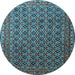Round Persian Light Blue Traditional Rug, tr1375lblu