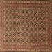 Square Persian Brown Traditional Rug, tr1375brn