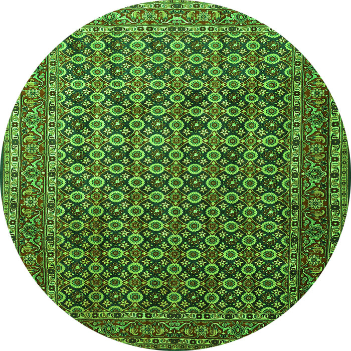 Square Persian Green Traditional Rug, tr1375grn