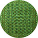 Square Persian Green Traditional Rug, tr1375grn