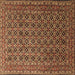 Square Machine Washable Persian Brown Traditional Rug, wshtr1375brn