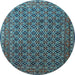 Round Machine Washable Persian Light Blue Traditional Rug, wshtr1375lblu